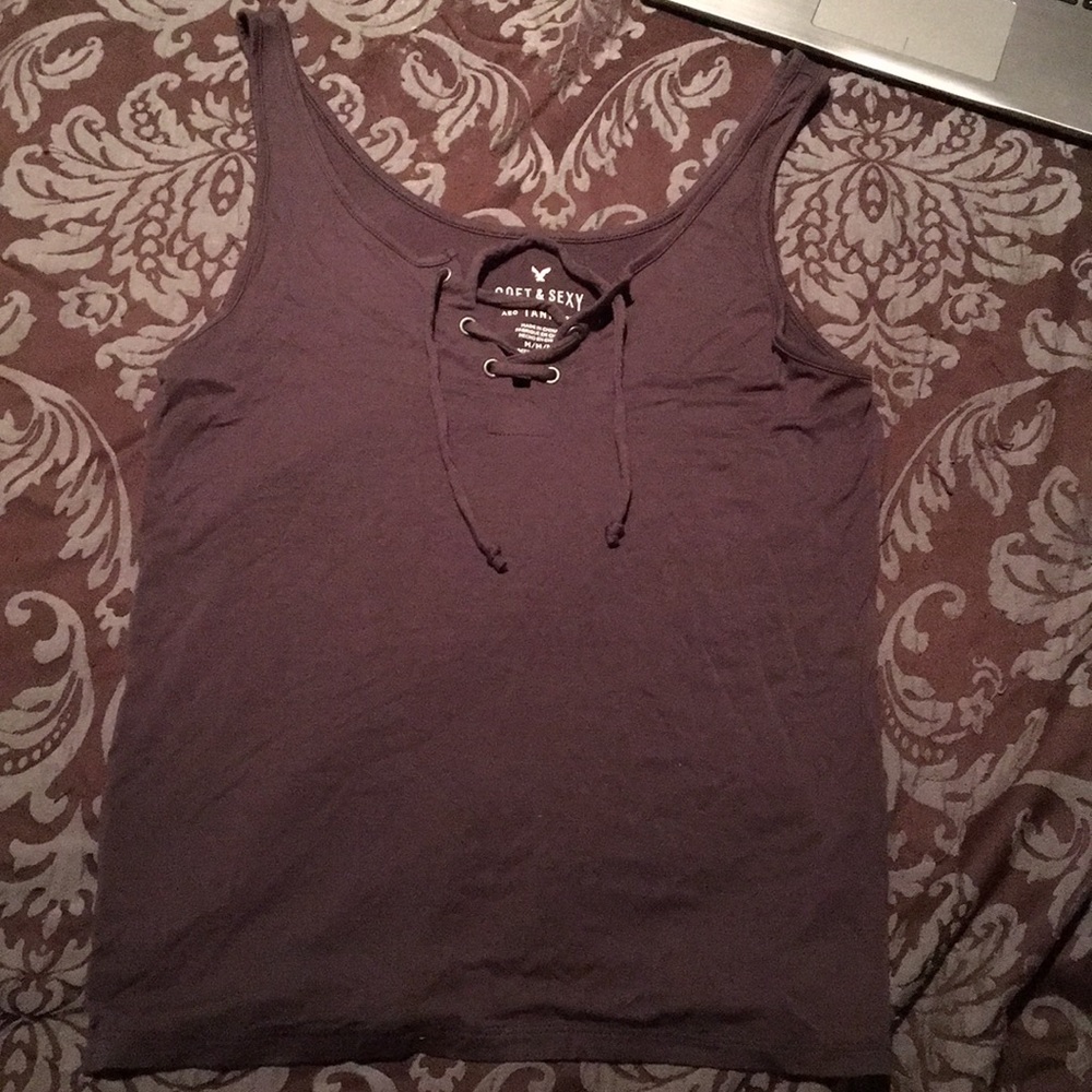 American Eagle Soft and Sexy Dark Gray Tank Top